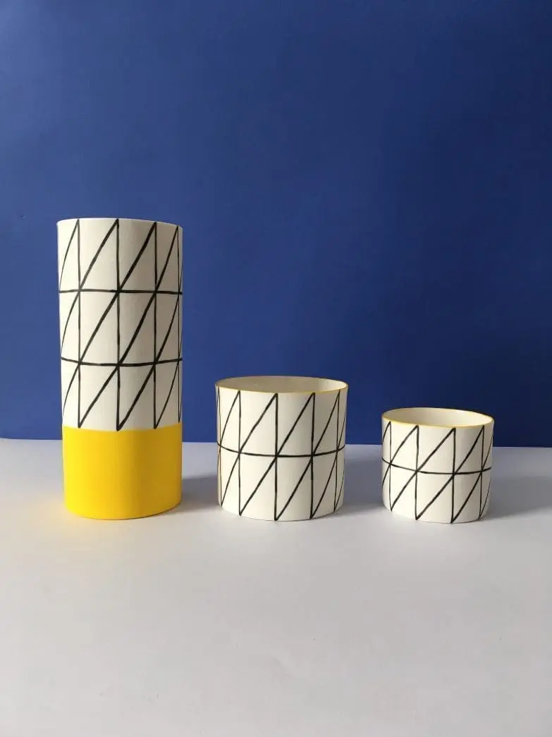 Steph Liddle - Tofu Vase, Big Pot and Mid Pot