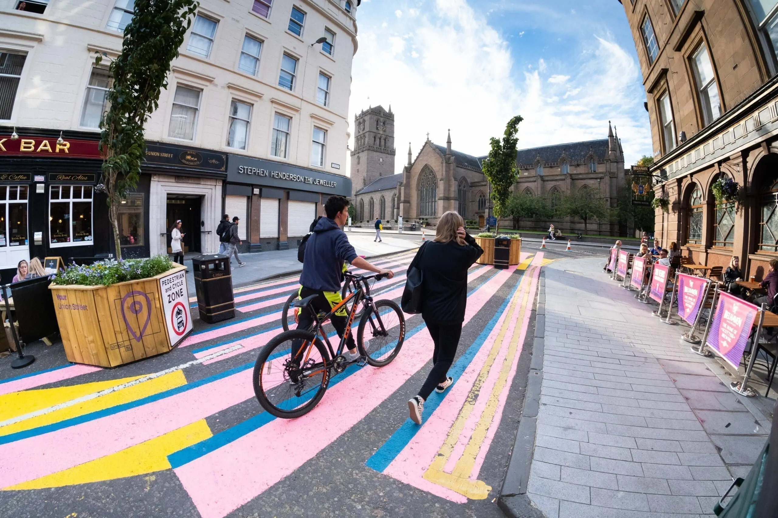 Union Street, Dundee......street painting Sustrans Spaces for People Programme