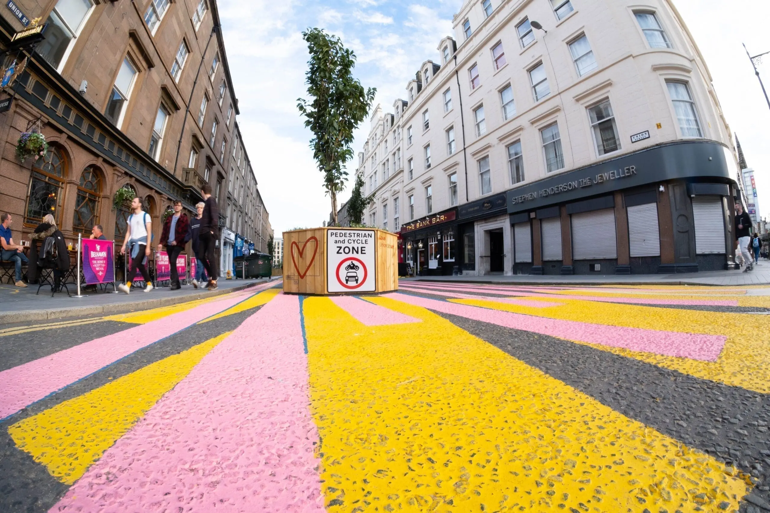 Union Street, Dundee......street painting Sustrans Spaces for People Programme