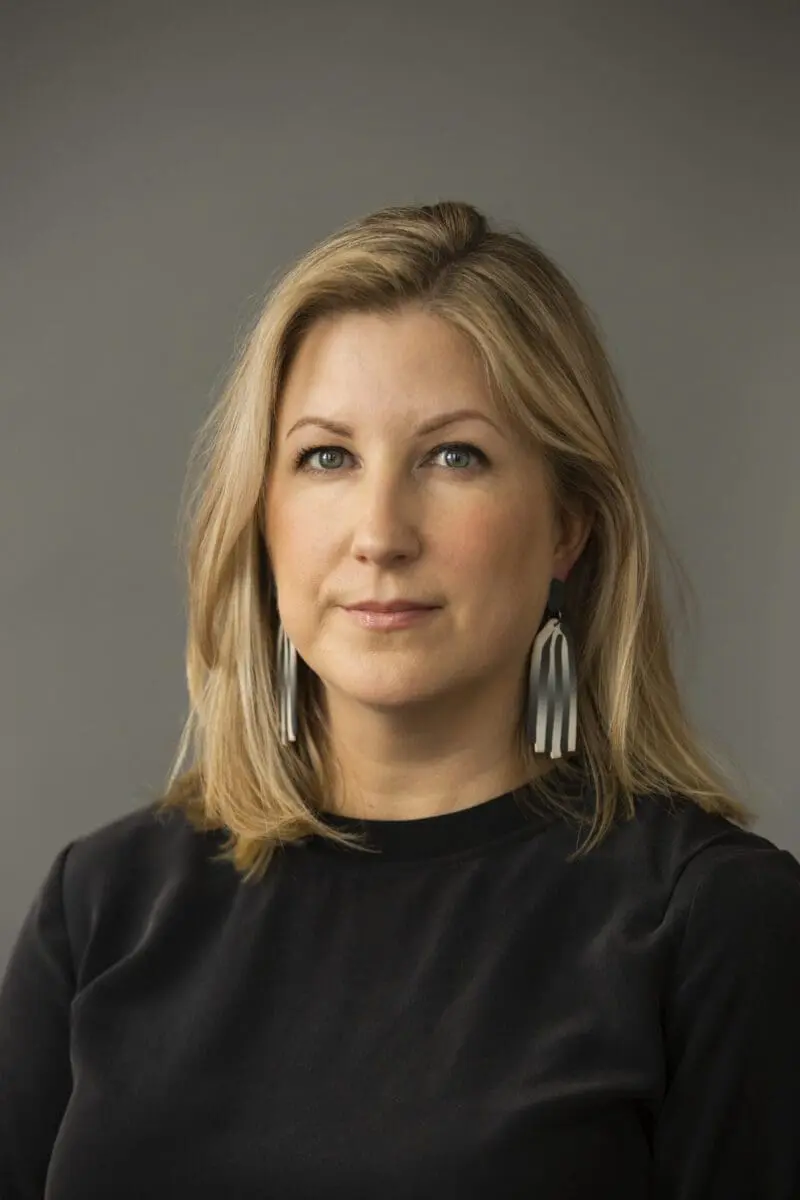 a woman with blonde hair